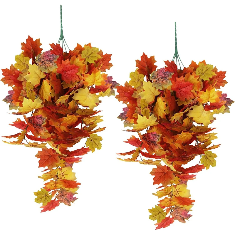 

1Pcs 75cm Artificial Maple Leaf Garland Autumn Leaves Fake Plants for Halloween Thanksgiving Day Indoor Home Garden Decoration