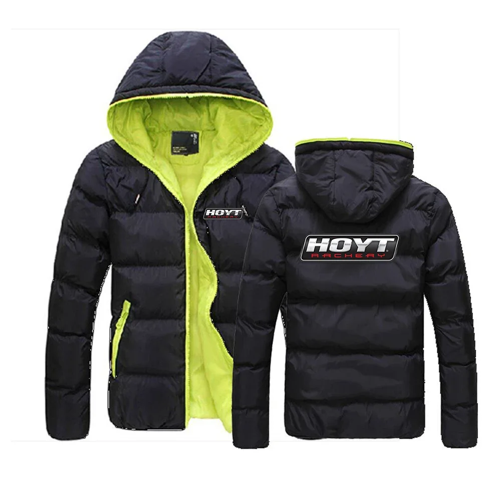 Hoyt Archery 2023 New Men Spring Autumn Six-color Cotton Suit Jacket Casual Hooded Comfortable Solid Color Zip Coat Down Jacket