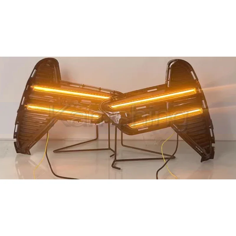 Kamshing 1 Set Modifying LED Daytime Running Light DRL For BYD Song Plus 2023-2025 Front Fog Light Fog Lamp Daytime Light