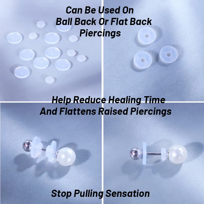 Silicone Piercing Healing Discs Flexible Anti Hyperplasia For The Back Of The Earrings Soft Anti Invagination