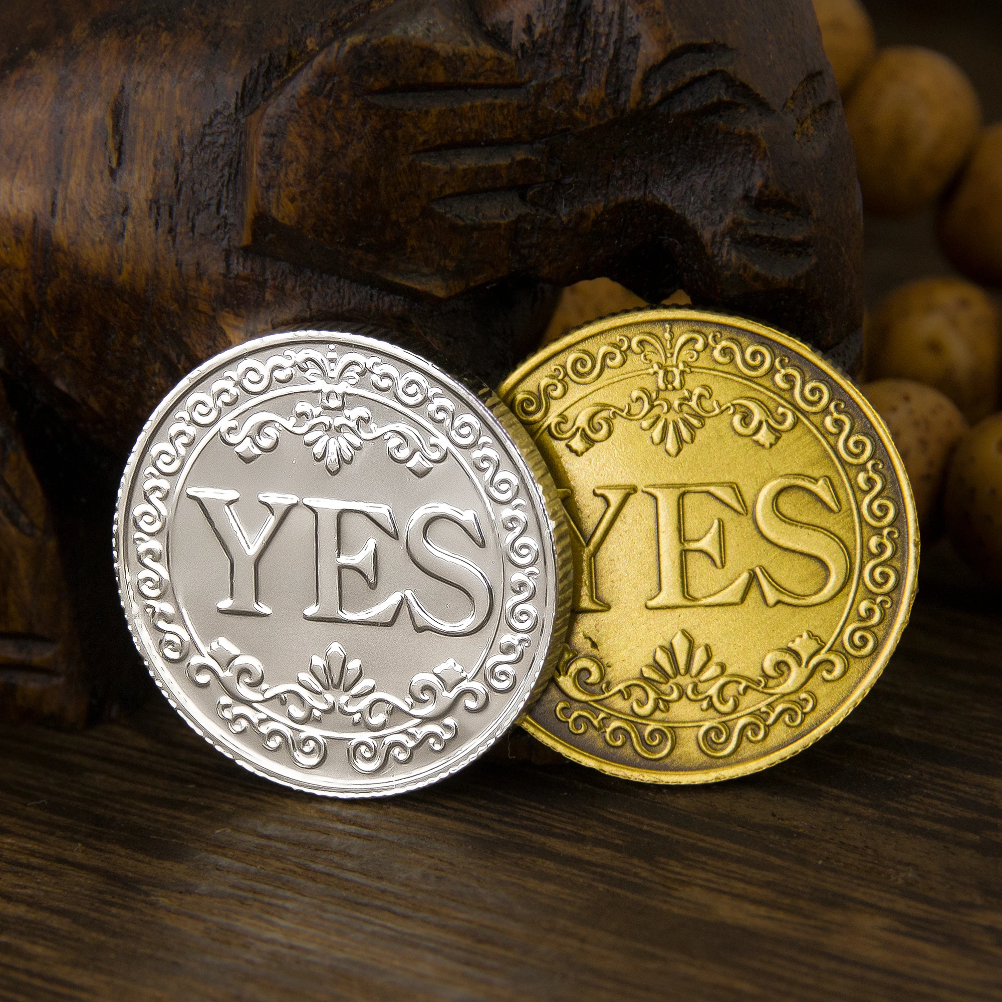 Two Sides YES Bronze Commemorative Coins, Souvenir Non Coin, Game Support, Challenge Coins, Collection, Decoration Crafts