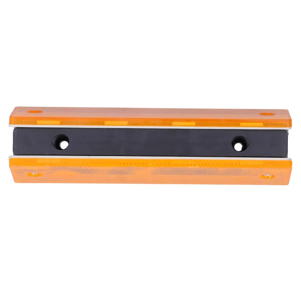 2PCS Durable Orange Reflective Road Plastic Highlight Highway Traffic Warning Facilities Rectangle Compact Reflective Plastic