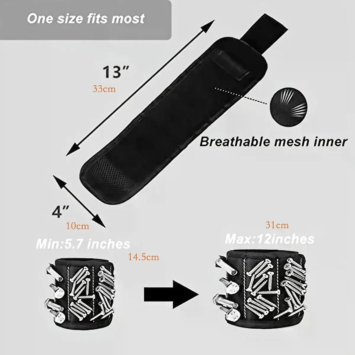 Magnetic Wristband for Holding Screws,NailsDrilling Bits,Wrist Tool Holder Belts with Strong Magnets,Cool Gadgets for Men, wome