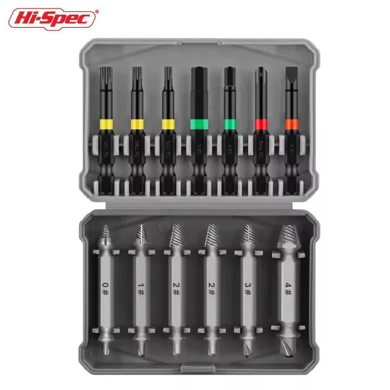 

Hi-Spec 13PCS Stripped Screw Extractor Remover Set Damaged Screw Extractor Drill Double Ended Broken Screw Bolt Demolition Tools