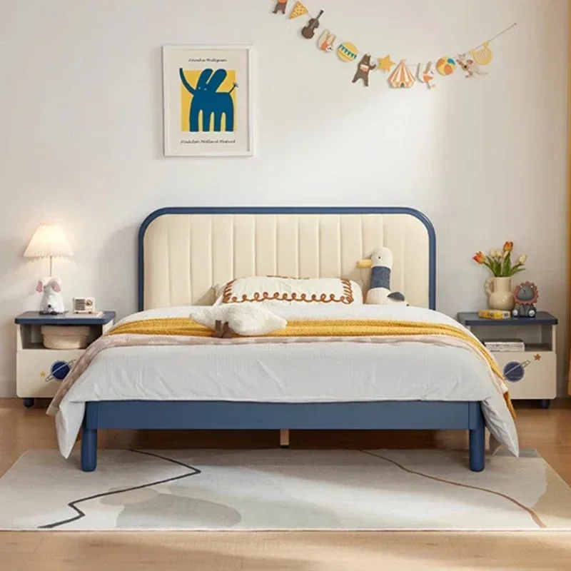 Wood Frame Childrens Bed Boys Girls Single Apartment Childrens Bed Simple White Camas Moderrnas Inteligentes Home Furniture