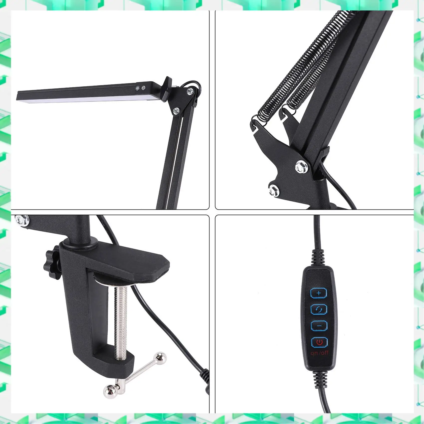 

FIZP LED Desk Lamp With Clamp,Adjustable Swing Arm Desk Lamp,Modern Architect Table Lamp For Study/Reading/Office/Work(Black)