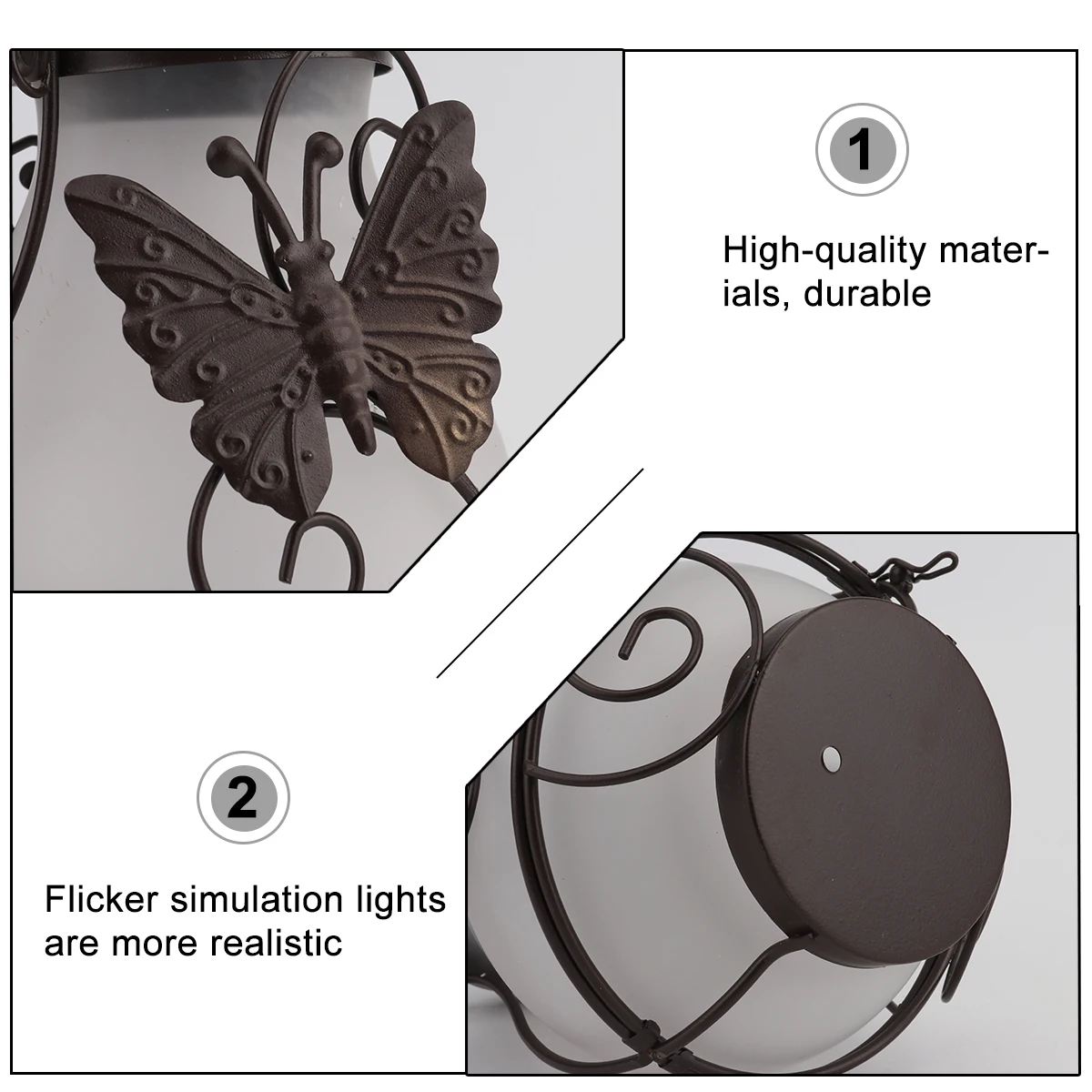 

Solar Lantern Landscape Lamp Outdoor Garden Light Decorative Hanging Solar Light Waterproof Durable Metal Glass Night Luminous