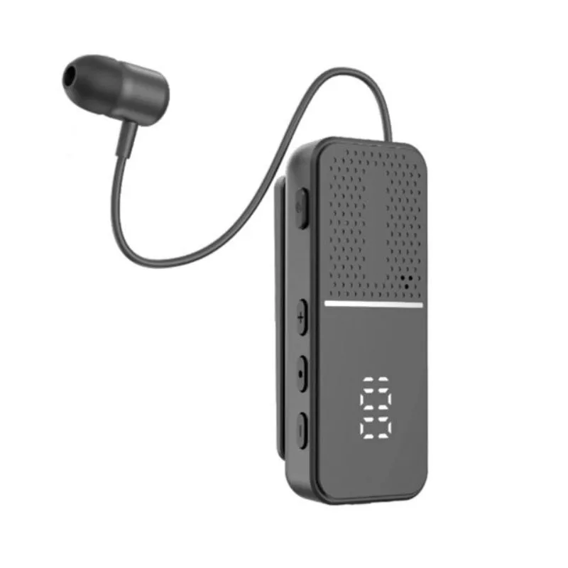 

Super Long Working Time Sports Earphones Headphones Single Wireless Clip Dual Microphone Business Stretcher Digital Display