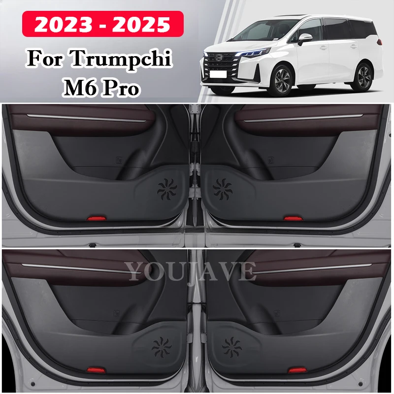 4PCS Full Set Protection Car Door Kick Panel Protector PU Leather Anti-Scratch for GAC Trumpchi M6 PRO 2019-2025 Accessories