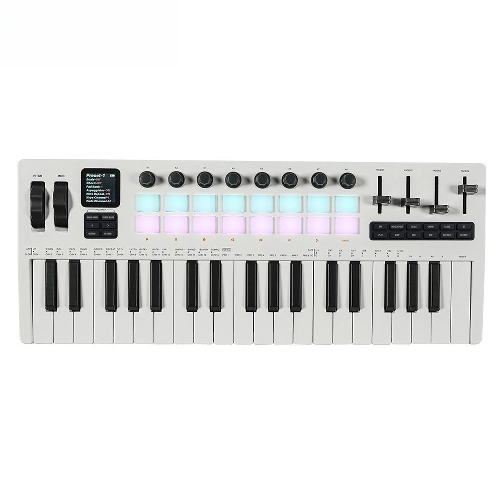 

37-Key MIDI keyboard synthesizer, built-in sound source, live performance, mobile, portable production, electronic music