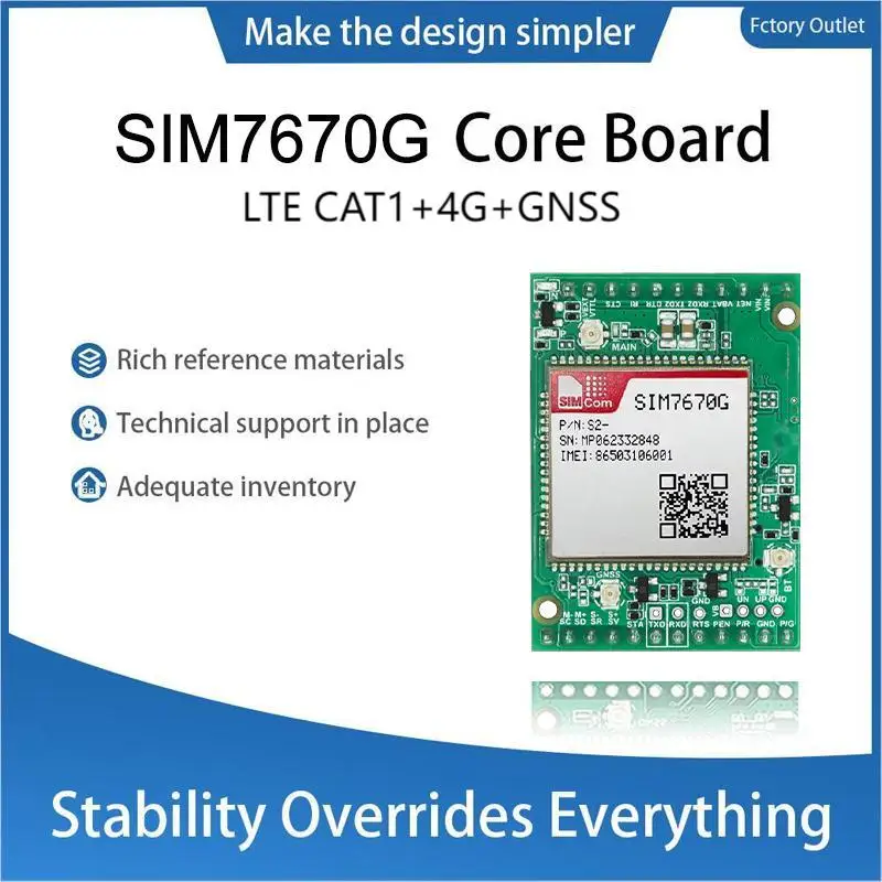 

SIMcom SIM7670G CAT1 Core Board глобальная версия, чип Qualcomm, поддержка данных + GNSS (опционально) без голосового управления.