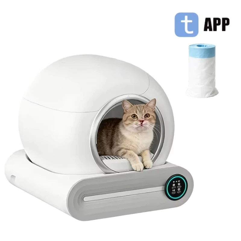 Neue 65L Automatische Intelligente Katzentoilette, Selbstreinigend, Vollständig Geschlossen, Große Katzenstreubox