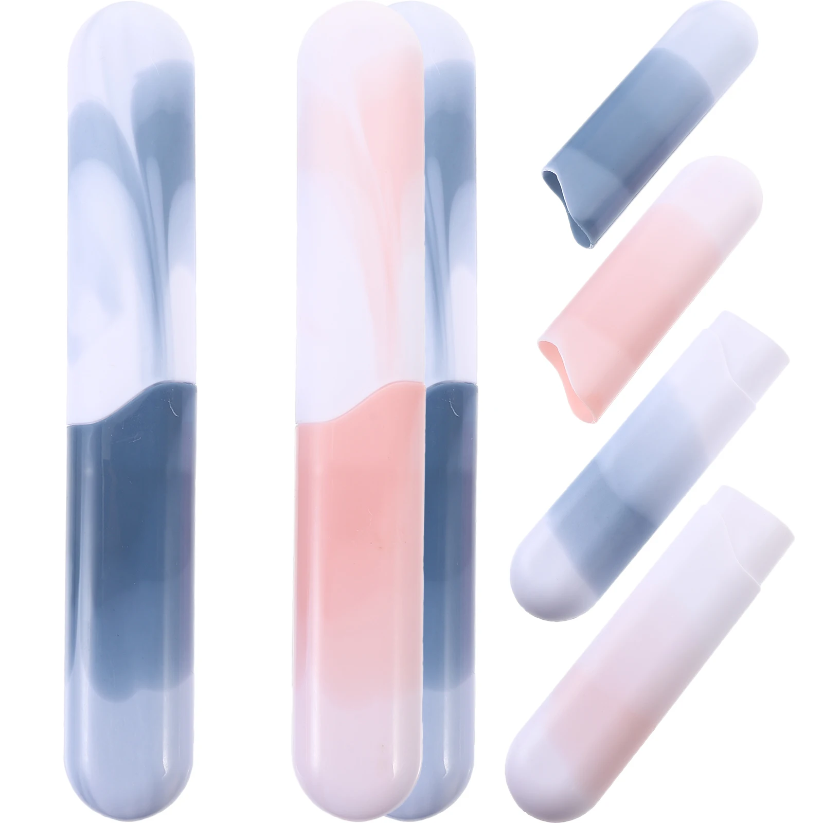 

4pcs Toothbrush Holder Case Travel Container With Toothpaste Storage Portable Plastic Protector For Camping Outdoor Business