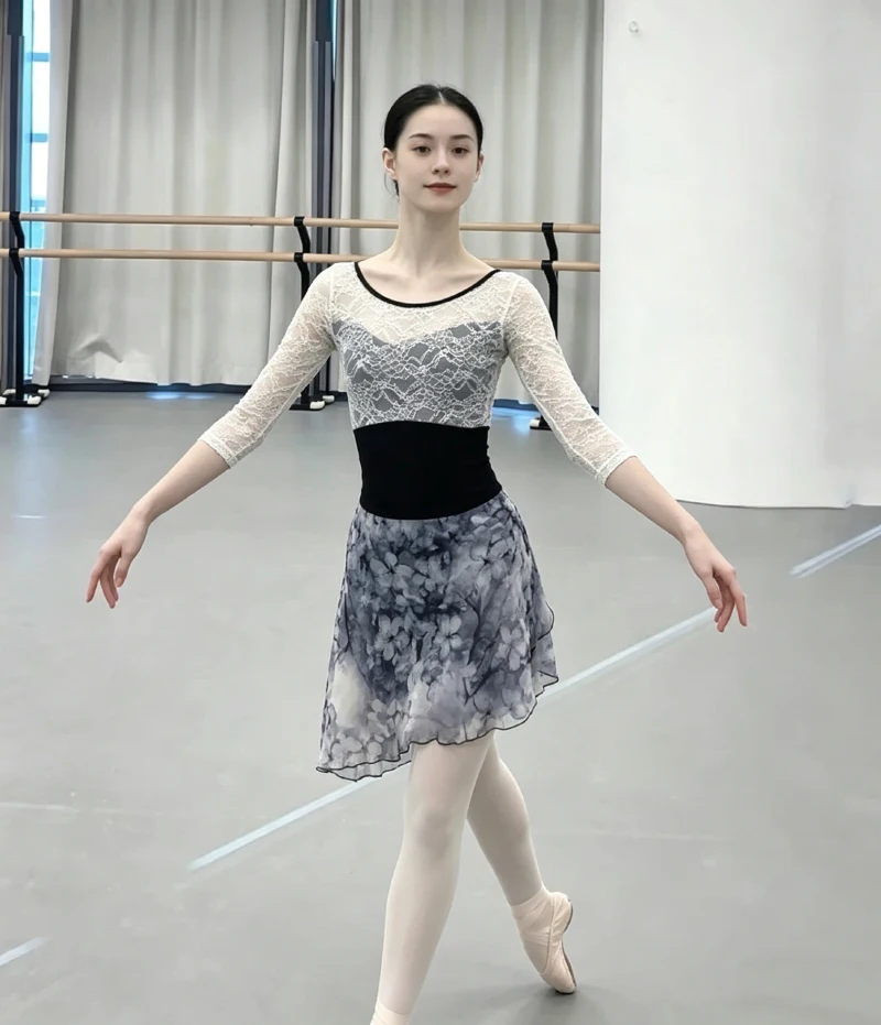 

Adult Professional Ballet Leotard Elegant Long Sleeve Practice Ballet Dancing Clothes Women Dance Team Gymnastics Coverall