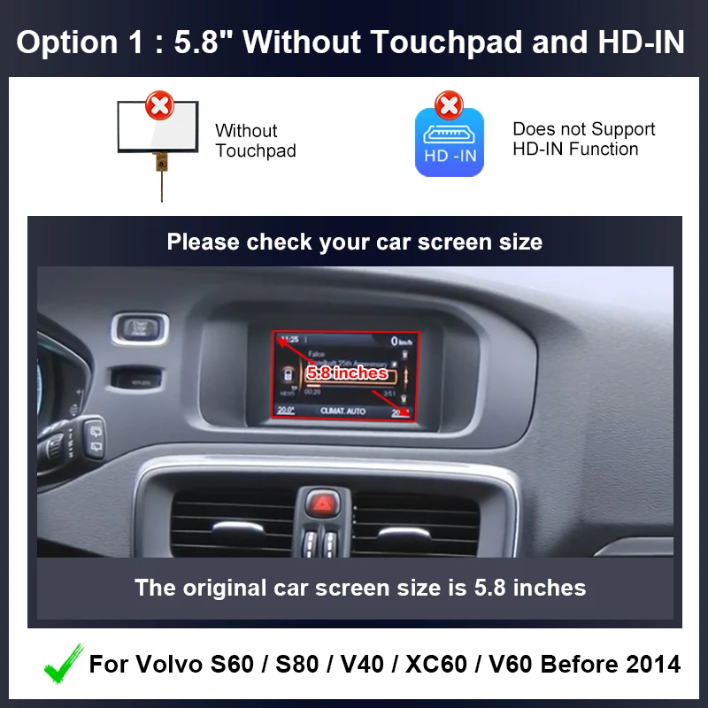 Wireless CarPlay For Volvo S60 S80 V40 XC60 V60 Before 2014 ,With Android Auto Mirror Link IOS Airplay Navigation,USB Player image 3