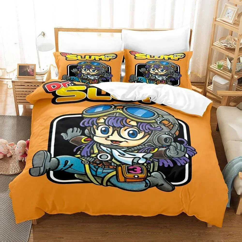 Fashion Cartoon DR S-Slump Arale Anime Bedding Set Sheet King Twin Double Child Bedding Set Mircofiber or Polyester Duvet Cover
