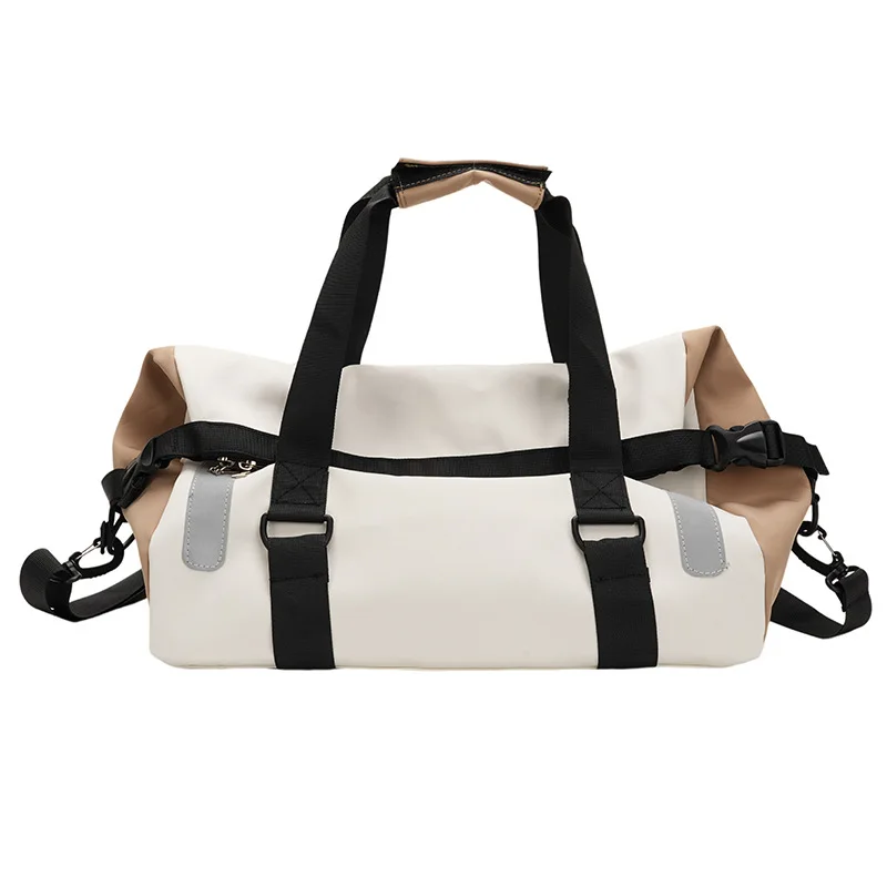 Waterproof Handbag, Unisex Travel Bag, Large Capacity Mommy Bag, Lightweight Shoulder Crossbody Bag, Fashionable Color-Blocking Commuter Bag, Reflective Strip Design
