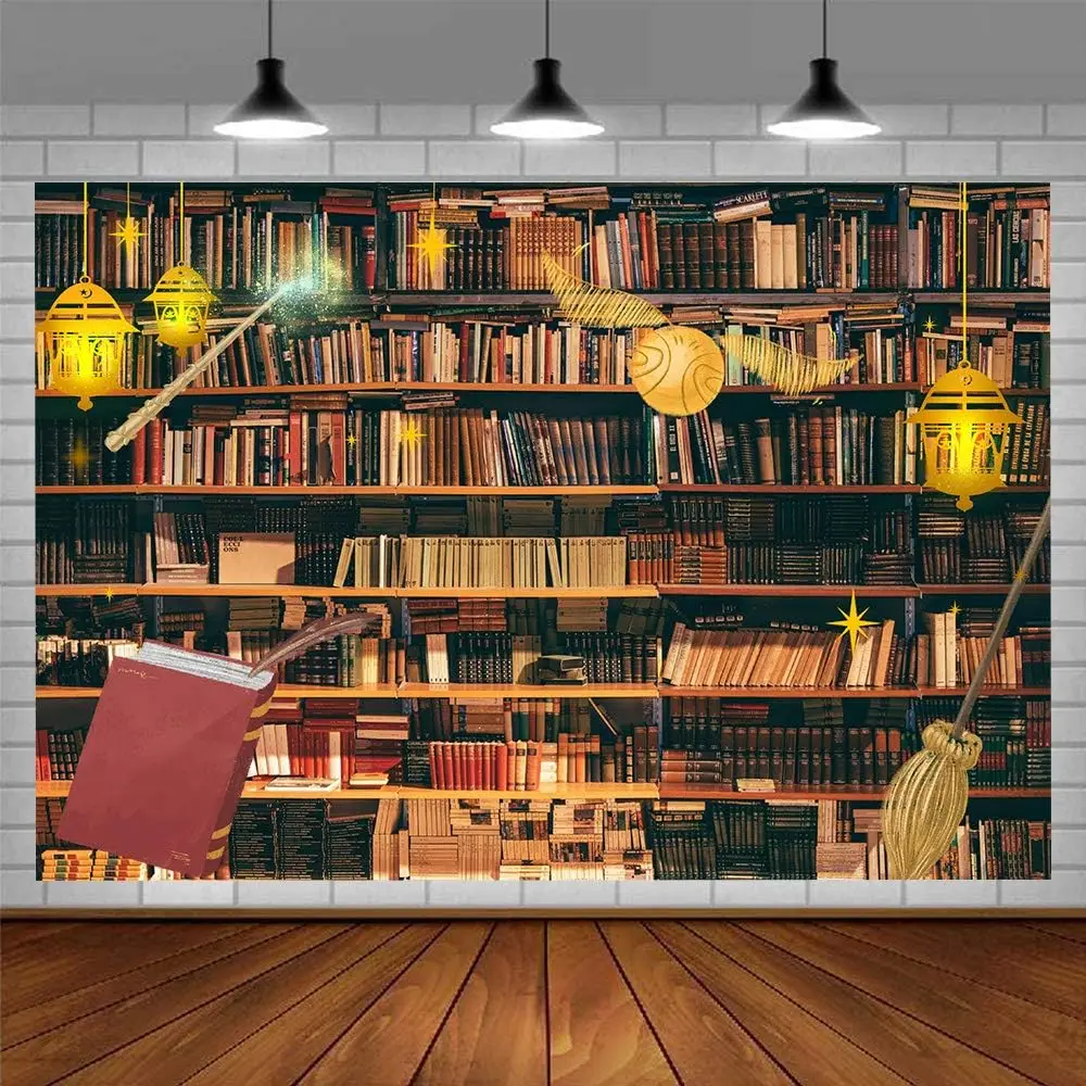 

Wizard Magic Bookshelf Spooky Room Chemistry Laboratory Skull Halloween birthday party photo background photography backdrop