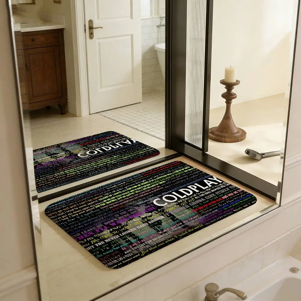 Classic Pop Rock Band C-Coldplay Bathroom Mat Anti-slip Absorb Water Long Strip Cushion Bedroon Mat Hotel Decor Mat