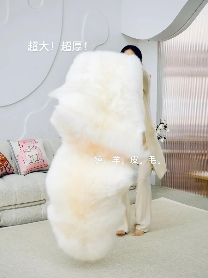 60x190cm White Whole Sheepskin Carpet Home Chair Sofa Mat Soft Plush Foot Pad Window Carpet Cloakroom Decor Carpet Bedroom Mat