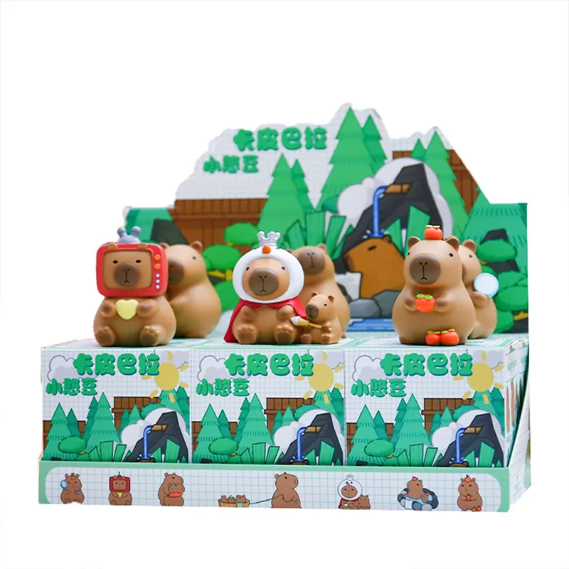 Hot Capybara Figure Blind Box Simulation Capibara Kawaii Anime Animals Figures Doll Children Birthday Christmas Gift