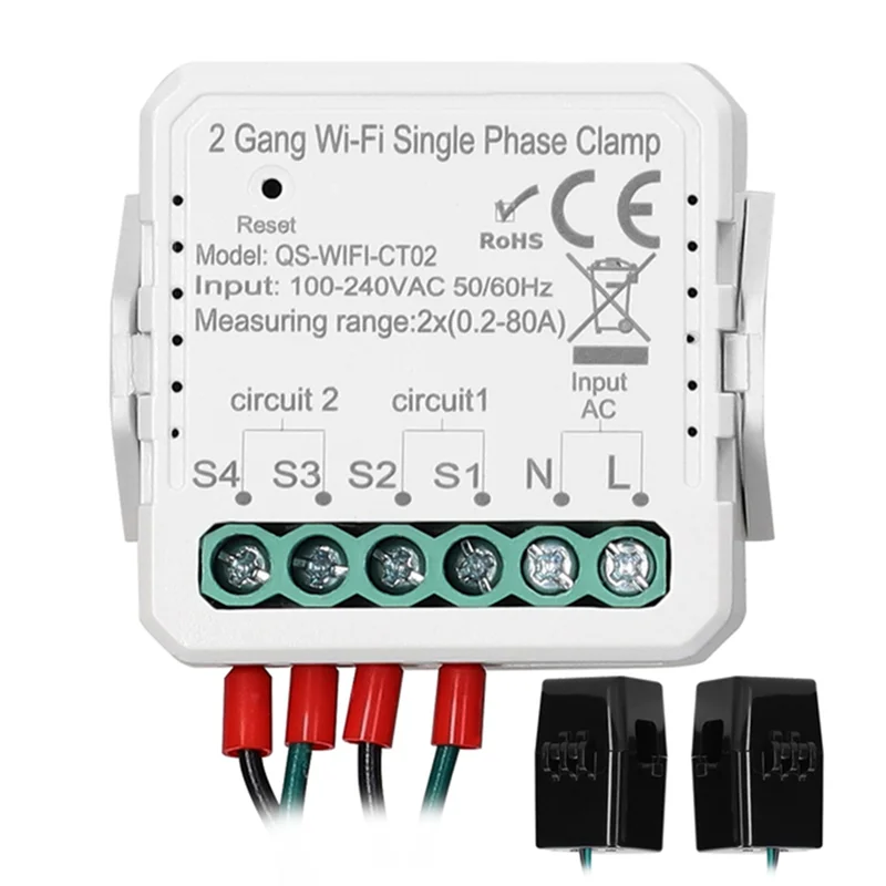 

B-Est Tuya Wi-Fi 80A Однофазный зажим Солнечная фотоэлектрическая двунаправленная двухсторонняя счетчик энергии Управление через приложение