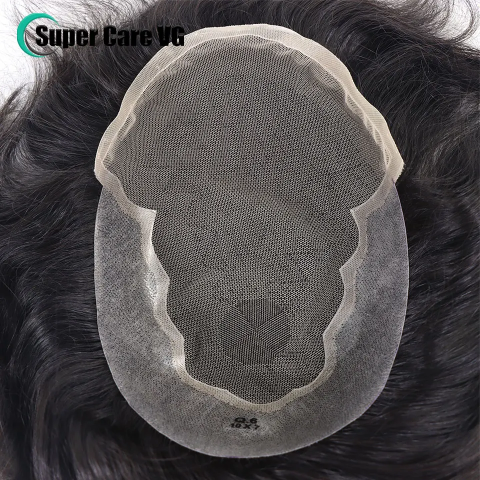 6*8/ 6*9/ 7*10/8*10 Lace With PU Toupee Men Breathable French Lace Front Men's Wig Human Hair Toupee Men's Replacement Systems image 3