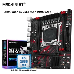 MACHINIST X99 PR8 Motherboard DDR3 RAM Memory combo，Optional LGA 2011-3 Xeon E5 2666 V3 CPU USB3.0 NVME M.2