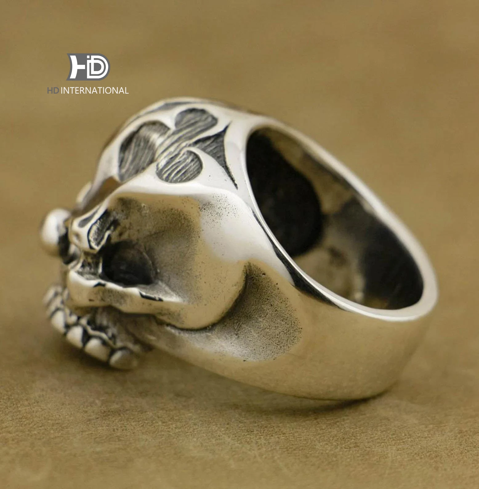 925 silver playing card skull ring brass craftsman making jewelry