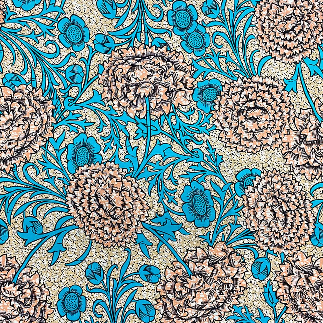 Indumenti etnici Tessuto elegante in cotone 100% Tessuto resistente alla cera con cera con stampa africana