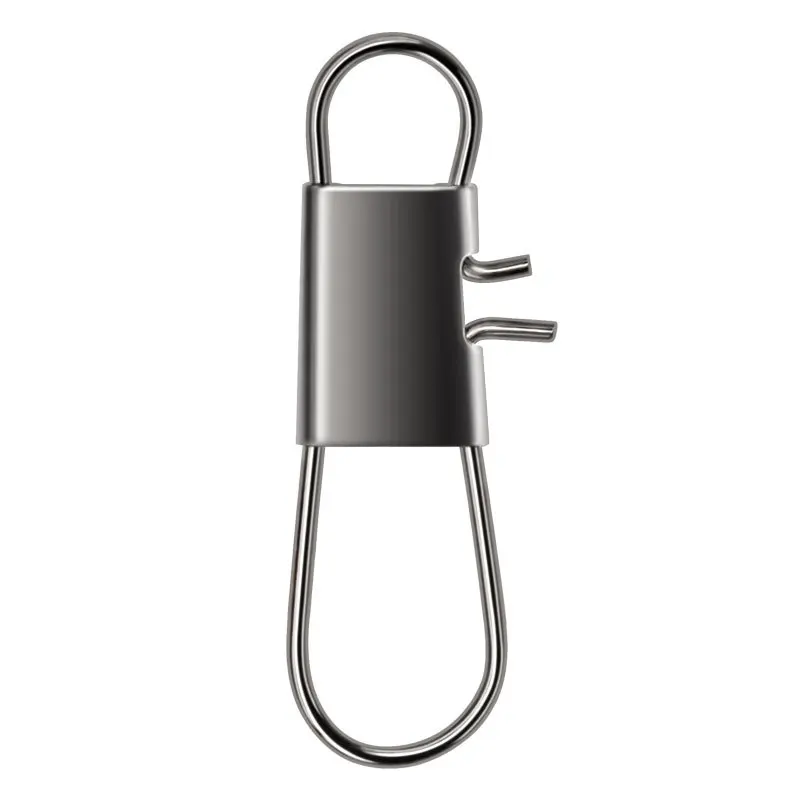 PRO BEROS 50Pcs High Strength Fishing Snap Clip Interlock Stainless Steel Safety Snaps Quick Change for Saltwater Freshwater