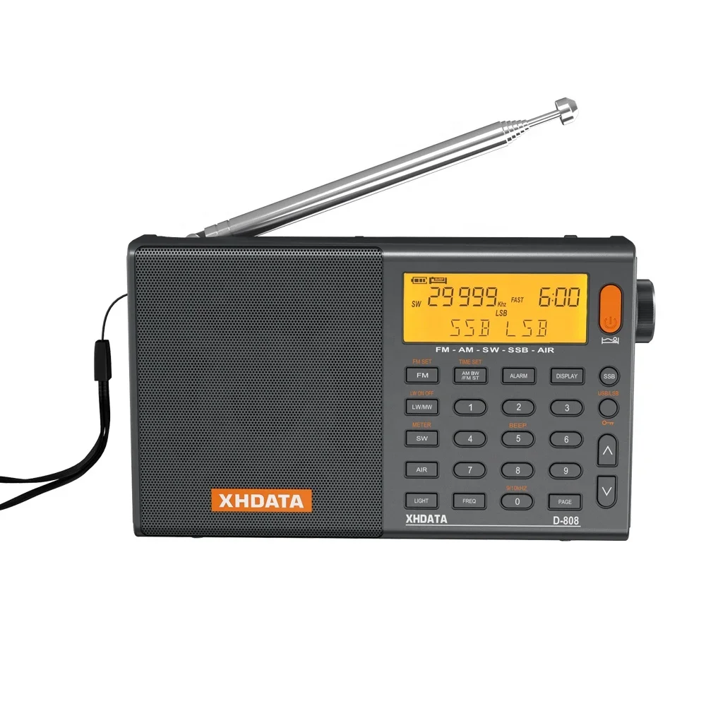 

XHDATA D-808 Portable Digital Radio FM Stereo/Shortwave/MW/LW/SSB Air Band Multi Band Receiver Speaker PLL