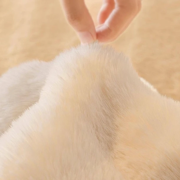 Imitation Rabbit Plush Sofa Cushion Thick Plush Sofa Cover for Autumn and Winter Anti Slip Sofa Cushion Lotus Leaf Skirt Edge