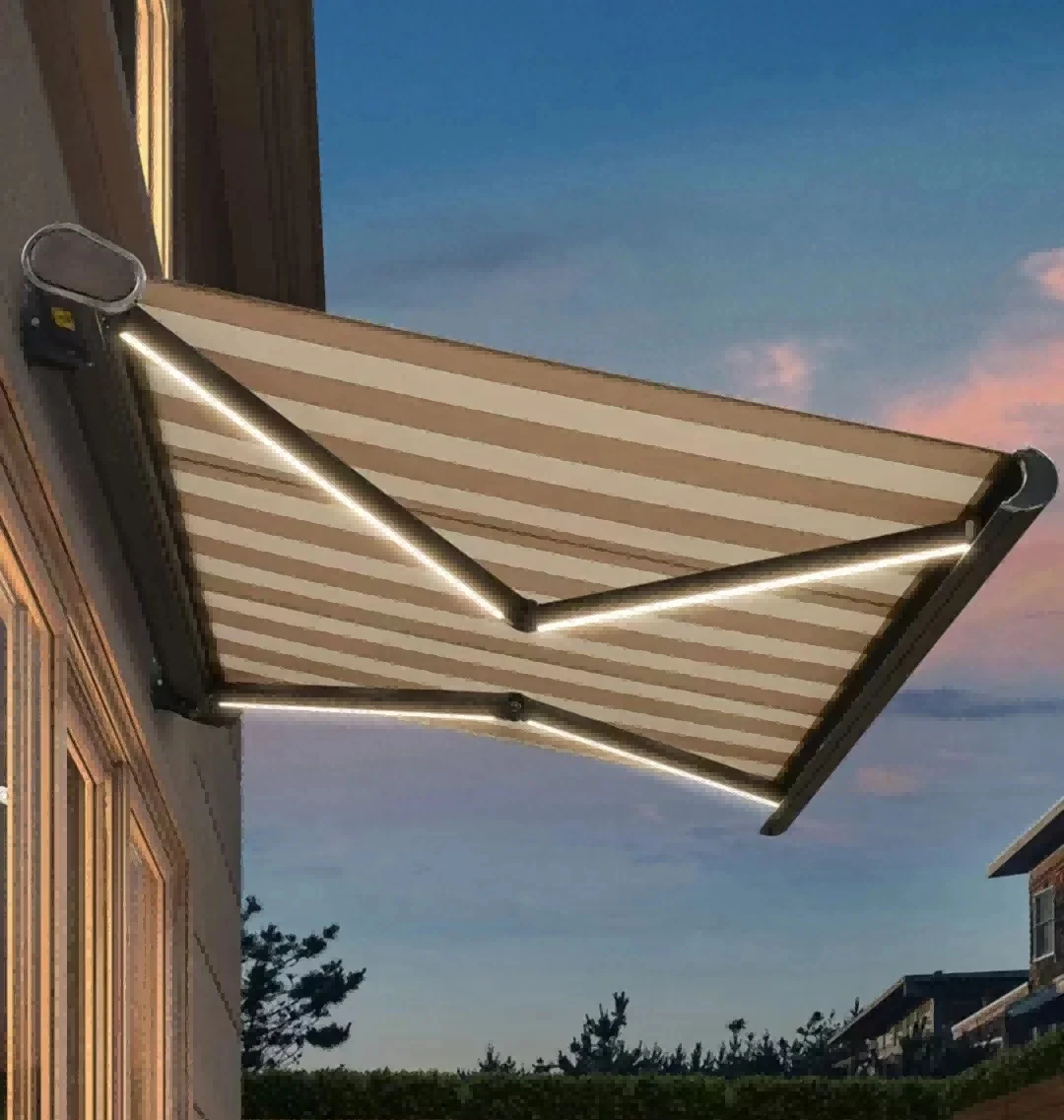 

Factory Outdoor Folding Arm Electric Awnings Sun Shade Retractable Awnings for Shop Restaurant Waterproof Acrylic Sail Awning