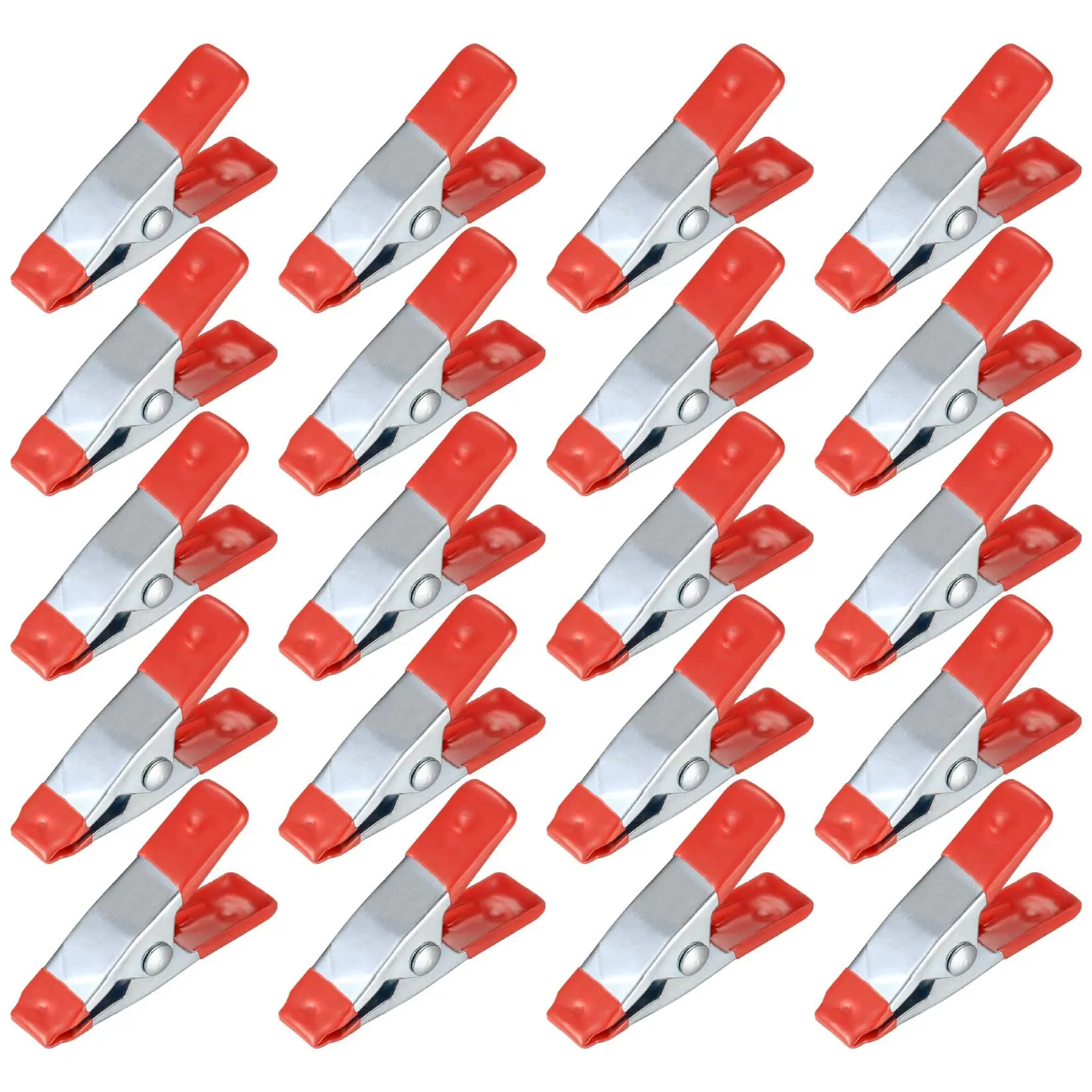 20 2-inch red metal spring clips with glue head for woodworking camping home remodeling photography projects