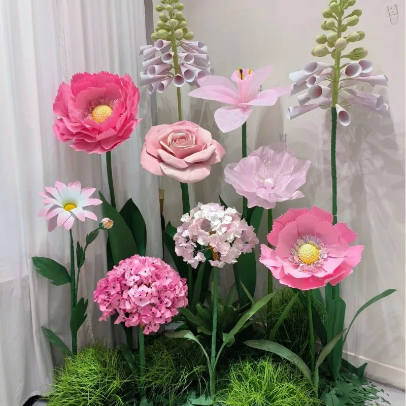 Foam simulation flowers, shop window decoration props, shopping mall activities
