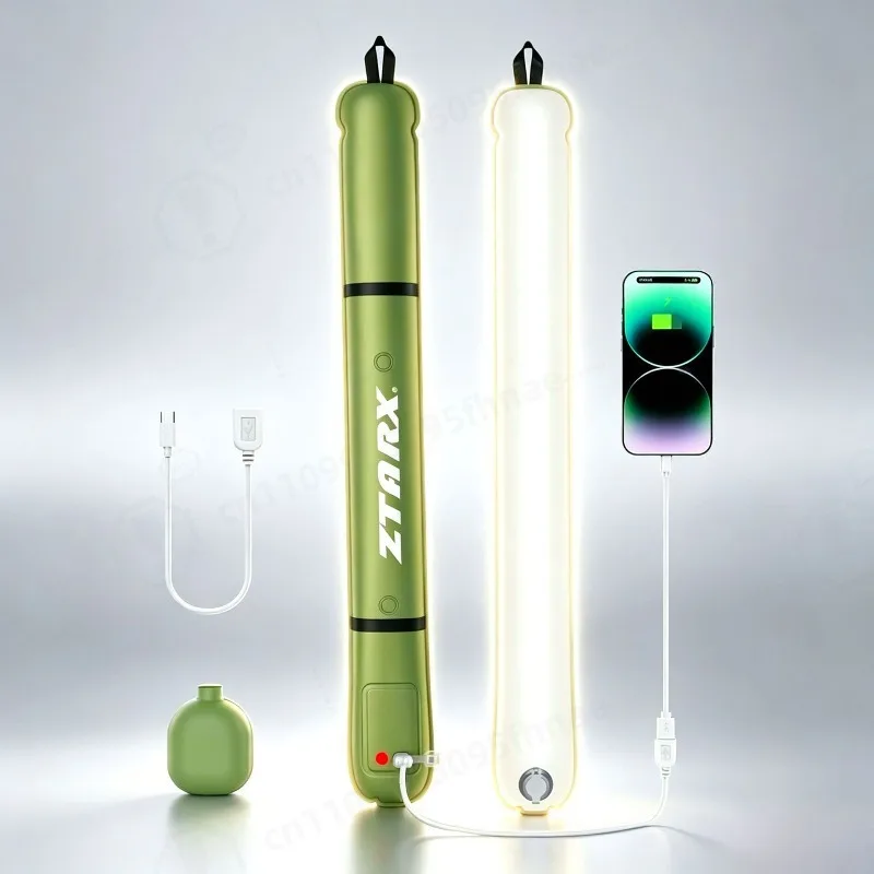Solar Inflatable Camping Air Light, IP Waterproof Foldable LED Tent Lamp for Outdoor Backpacking Camping Activities