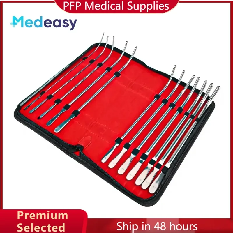 AP09 12 Pieces Urethral Sounds Set High Quality Stainless Steel Hegar Dilator Kit for Urological Surgery Training