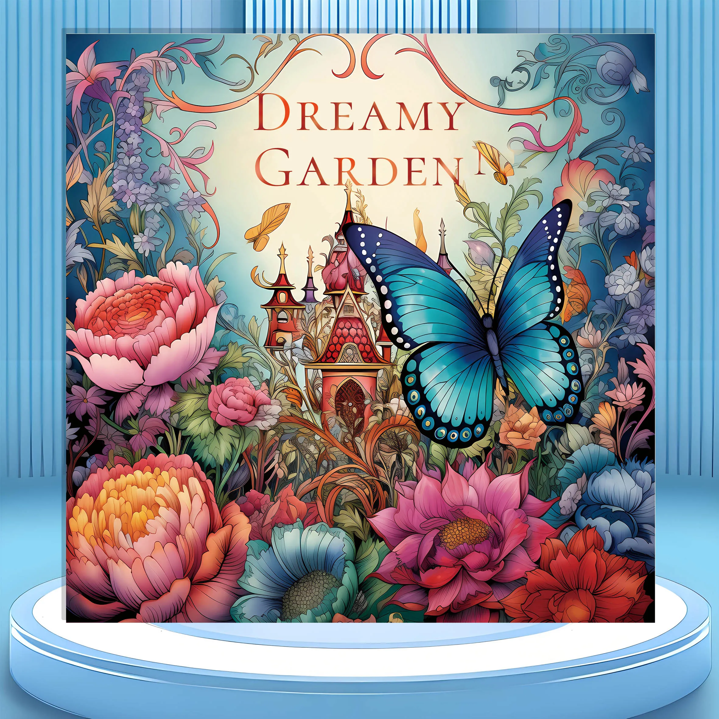 كتاب تلوين للكبار من Dreamy Garden: مشاهد ساحرة للاسترخاء والتنسيق بالألوان النابضة بالحياة