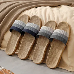 Men Contrasting Striped Slippers Couple Style Fashion Casual Three Colors Fashion Women slippers Summer Neutral Comfy Shoes