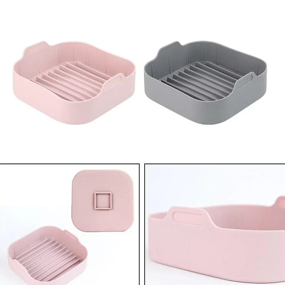 Air Fryer Silicone Pot Grill Pan Multifunctional Mat Instant Pot Steamers Round Square 22cm 20.5cm 19cm 16cm Air Fryer Ninja