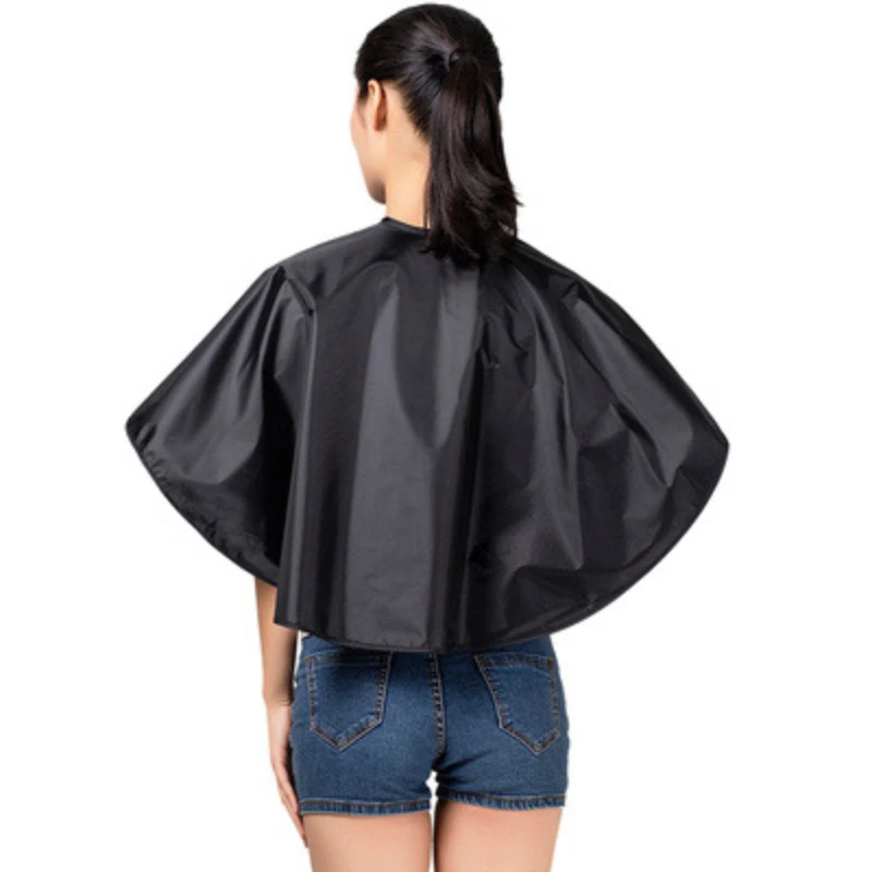 Hair Dye Tools Short Square Black Waterproof Hairdressing Salon Barber Hair Cutting Cape Cloth Wrap Hairdressing Cape Barber