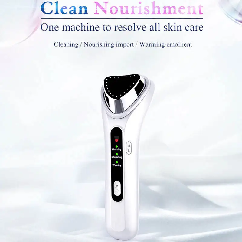 Facial introduction device Home ion RF skin firming beauty device 2-in-1 cleanser and vibratory massager Skin care device