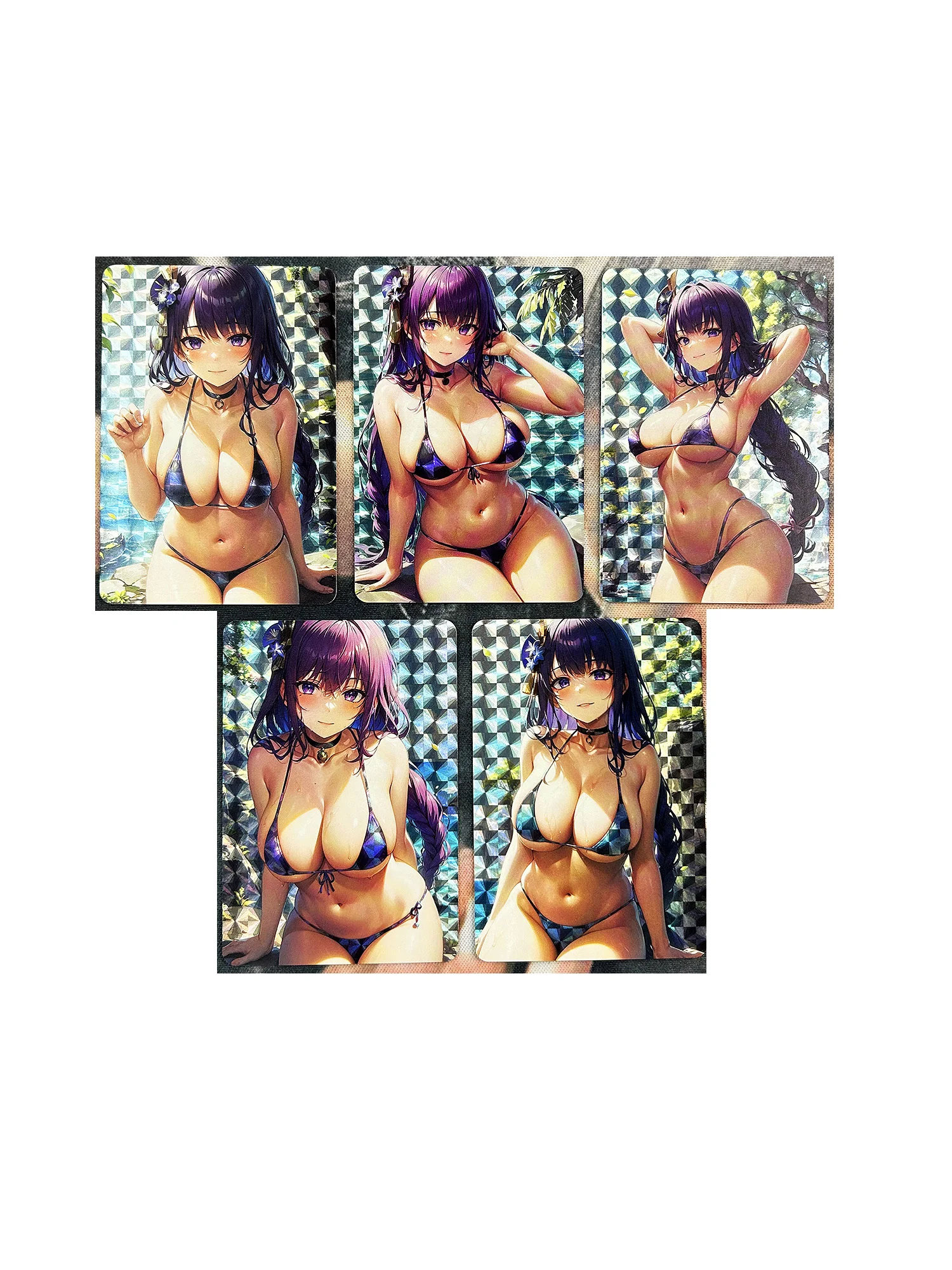 5pcs/set ACG Beelzebul Genshin Refraction Sexy Girls Boutique Suit Hobby Collectibles Game Anime Collection Cards