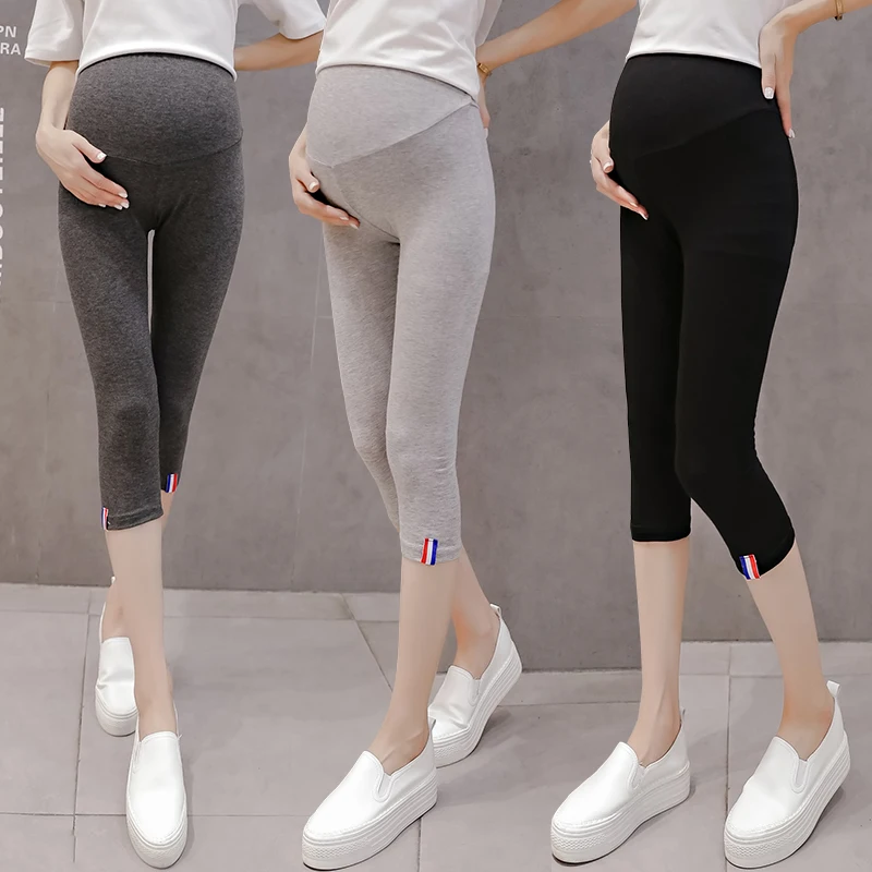 

Pregnant women's leggings new seven-point belly pants wear pregnant women's pants summer thin section outside the month