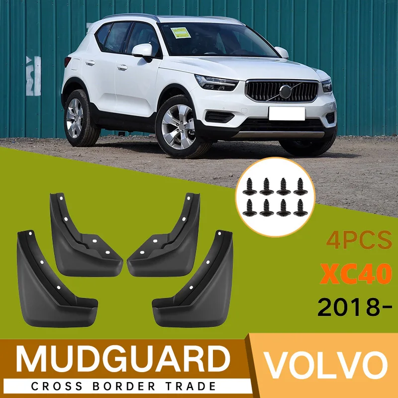 

4 шт. для Volvo XC40 2018-2024 2019 2020 2021 2022 2023 автомобильные шины крылья водонепроницаемые брызговики полипропиленовые пластиковые аксессуары