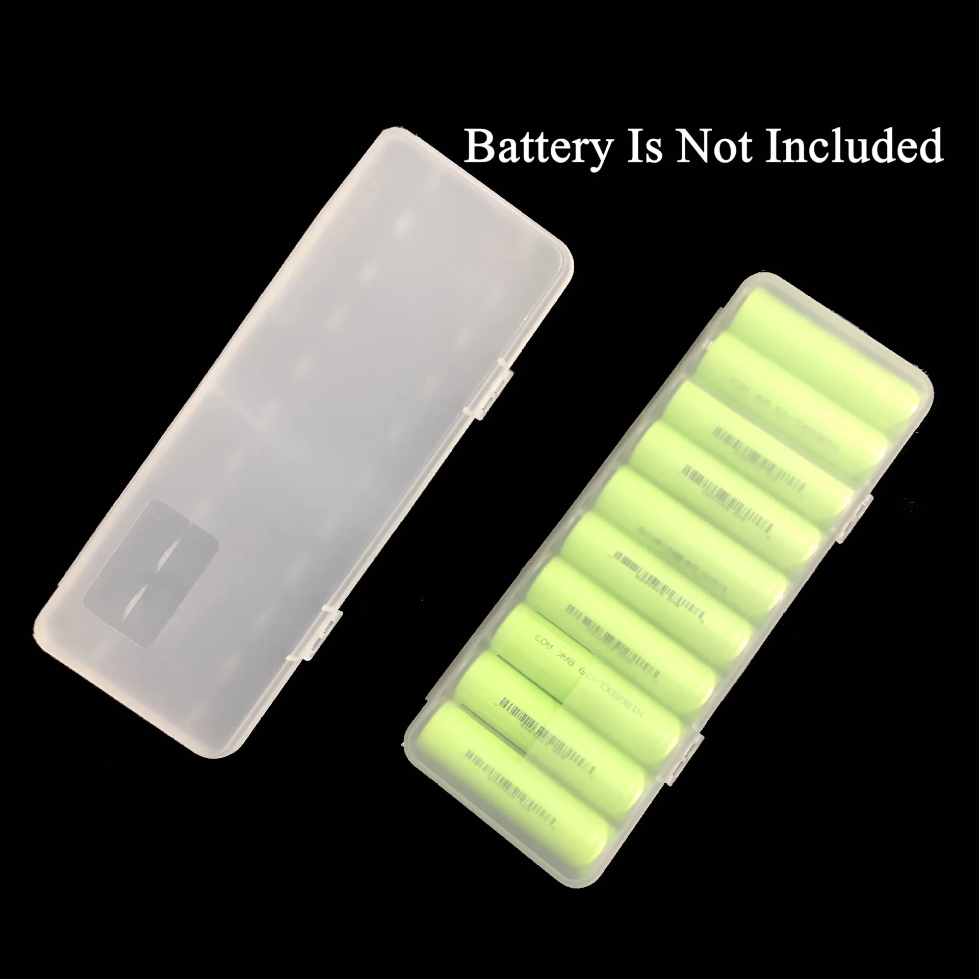 1/2Pcs 18650 Battery Storage Case Box Organizer 10 Capacity Transparent Battery Storage Box Case Organizer for 18650 Battery