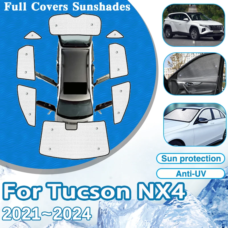 

Car Window Visor For Hyundai Tucson NX4 2021~2024 L LWB Windshield Anti-UV Sun Protection Sunshades Parasol Sticker Accessories