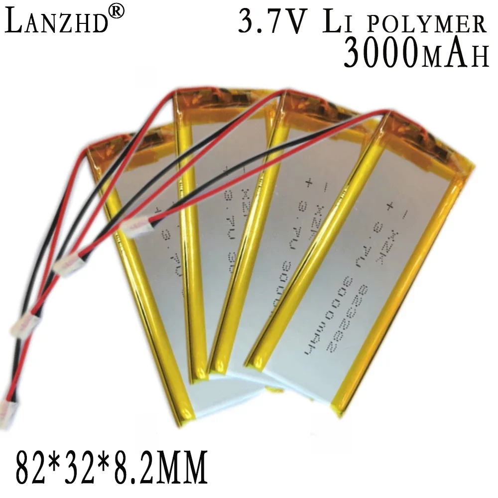 

1-12pcs Li Po Polymer Battery 823282 3.7V 3000mah Li iom For tablet Computer Bluetooth speaker Bank Tablet DVD locator intercom