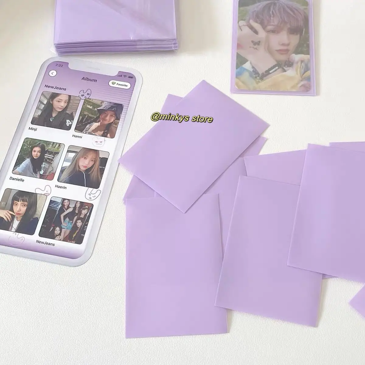 MINKYS  ice Cream Color 50pcs/pack Kpop Toploader Card Bag Photocard Sleeves Idol Photo Cards Protective Storage Bag